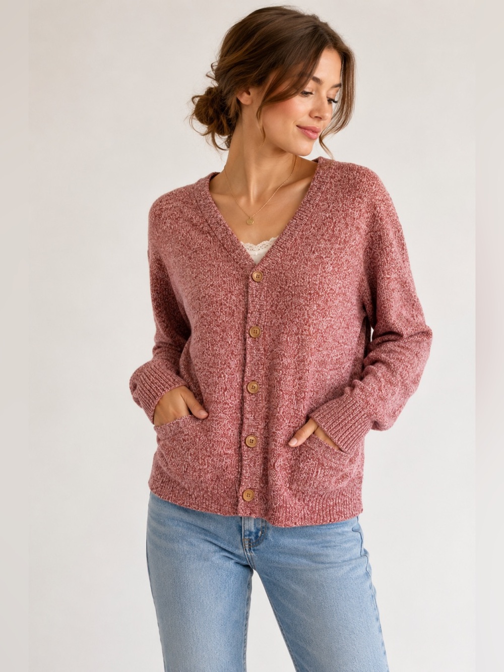 O’Hanlon Mills Lambswool Blend Cozy Grandpa Cardigan‎ Sweater Cabin Cottagecore